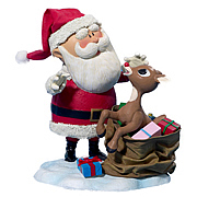 Rudolph the Red Nosed Reindeer and Santa Claus Statue